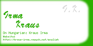 irma kraus business card